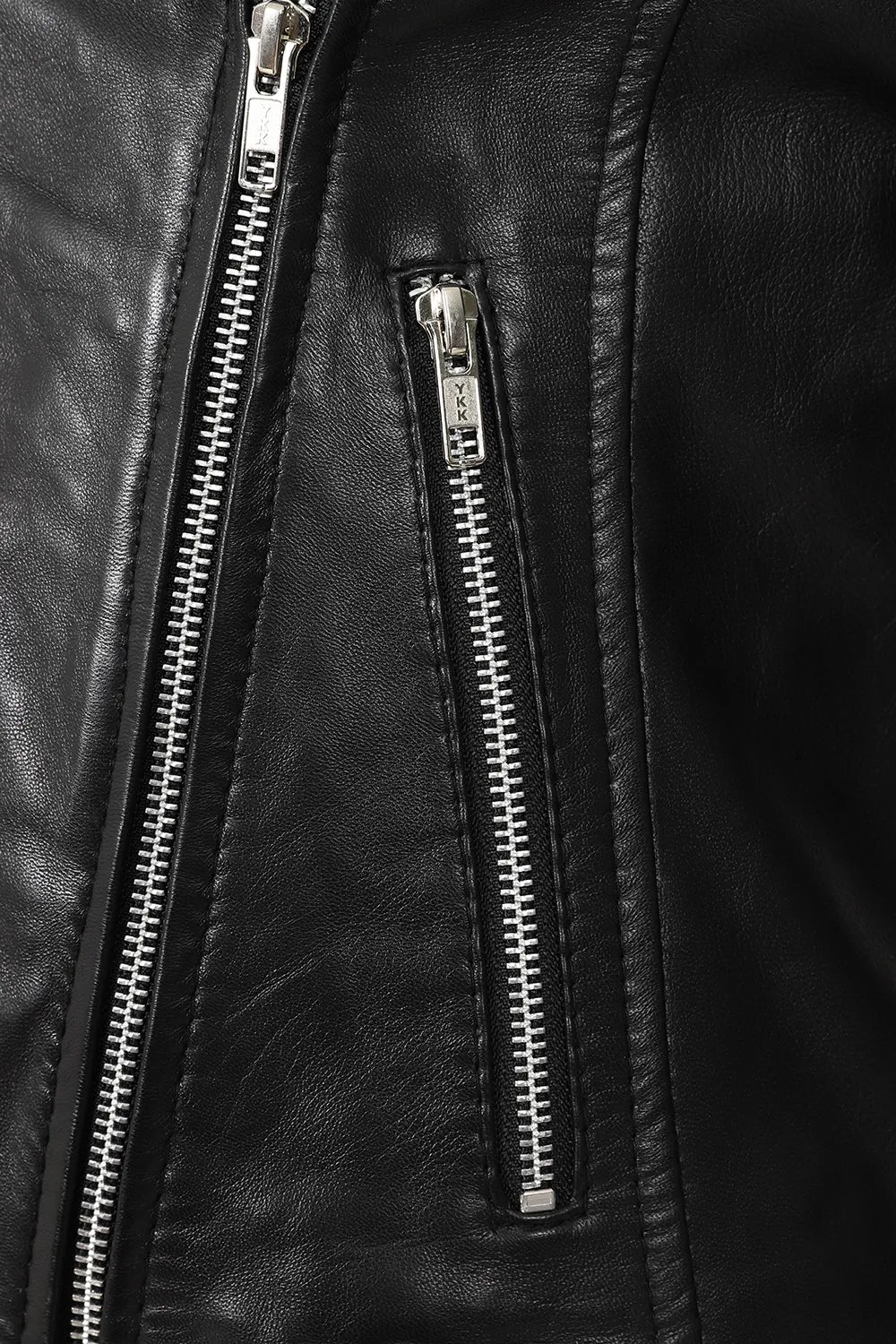 Women's Black Leather Biker Jacket - 'ROSIE'