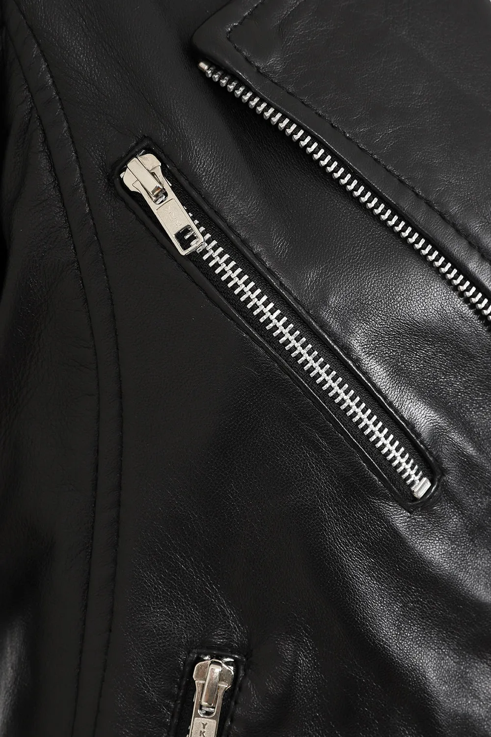 Women's Black Leather Biker Jacket - 'ROSIE'