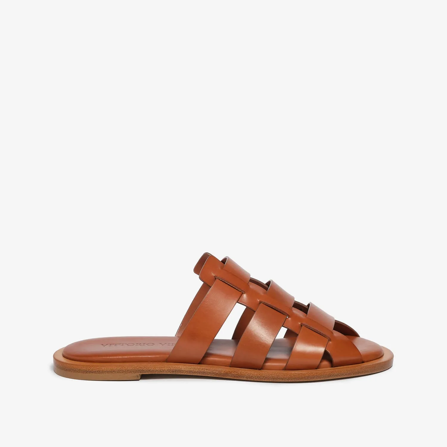 Women's leather slider sandal