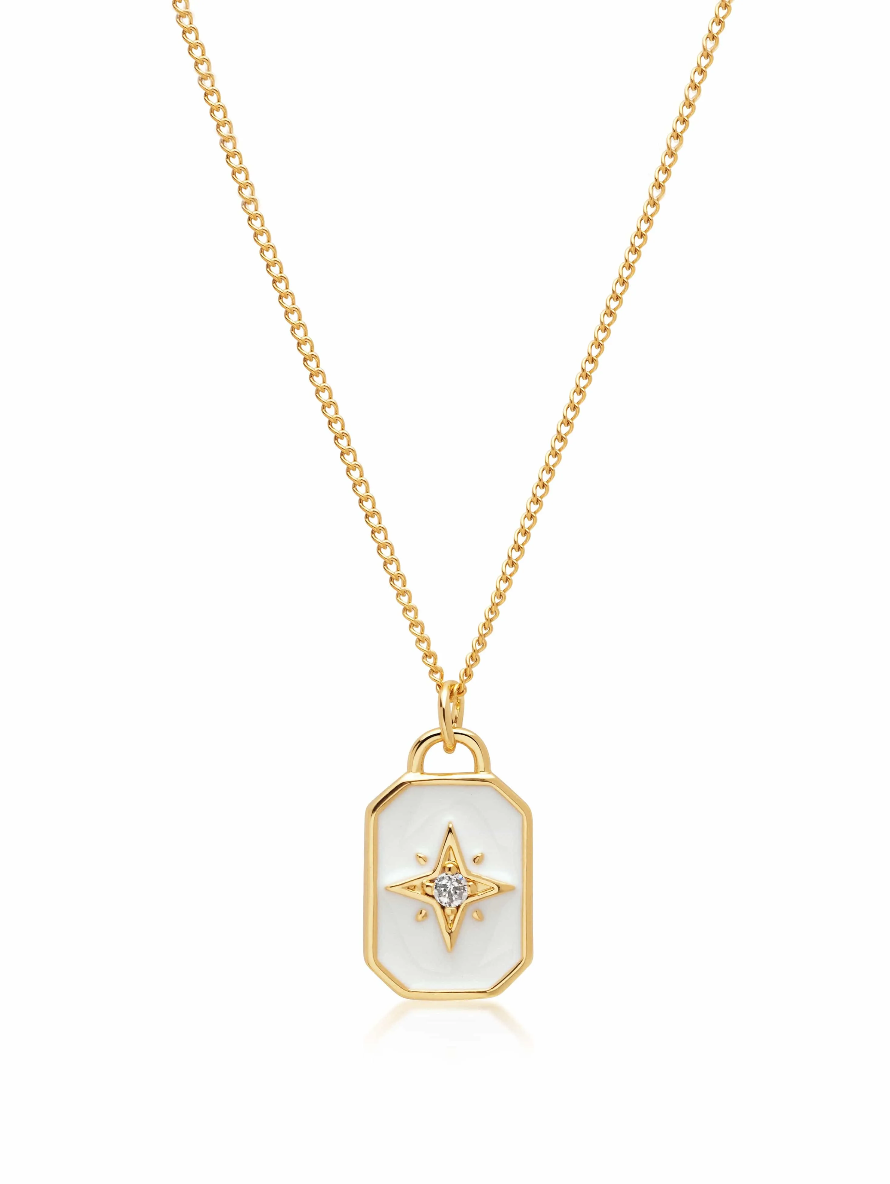 Women's Necklace with Enamel Starburst Pendant