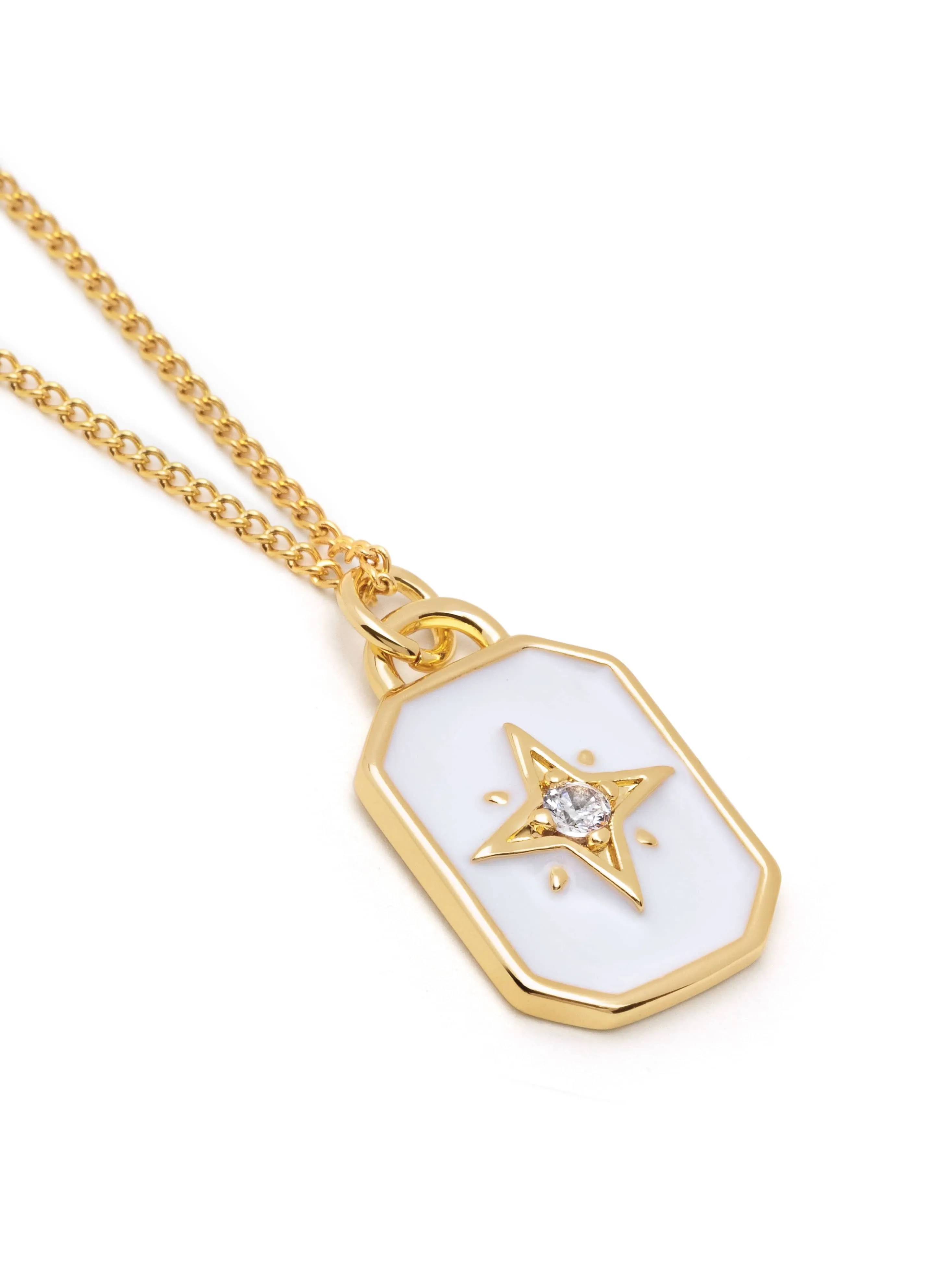 Women's Necklace with Enamel Starburst Pendant