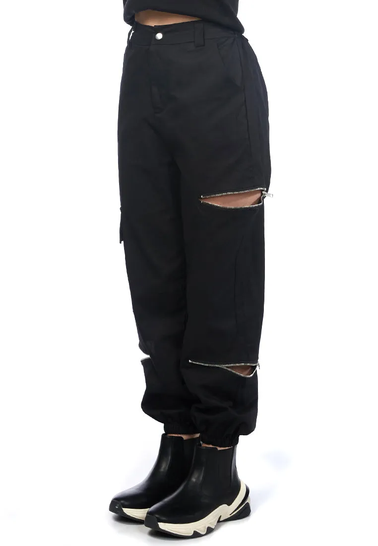 Zipper Closure Slits Dance Track Pants